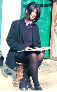 bindu pariyar in school dress