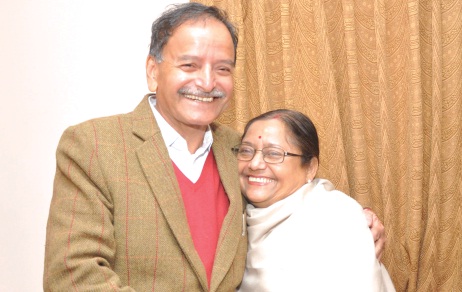 Krishna Sitaula with his wife Kabita Sitaula. 