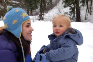 teal swan with her son