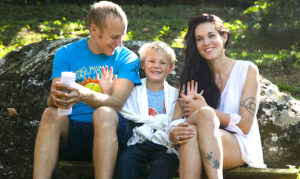 Teal Swan photo with her son Winter and former husband Mark Scott.