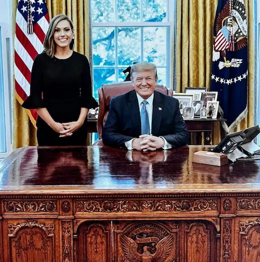 Lisa Boothe with Donald Trump in the White House. 